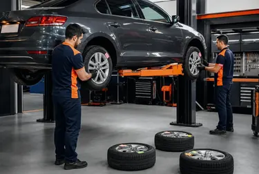 Profissional em Atibaia realizando rodízio de pneus com precisão.
